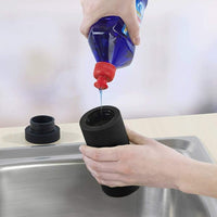 Distributeur de liquide vaisselle rechargeable Garvee, bouteille en silicone avec séparateur pour cuisine et salle de bain, blanc, facile à presser