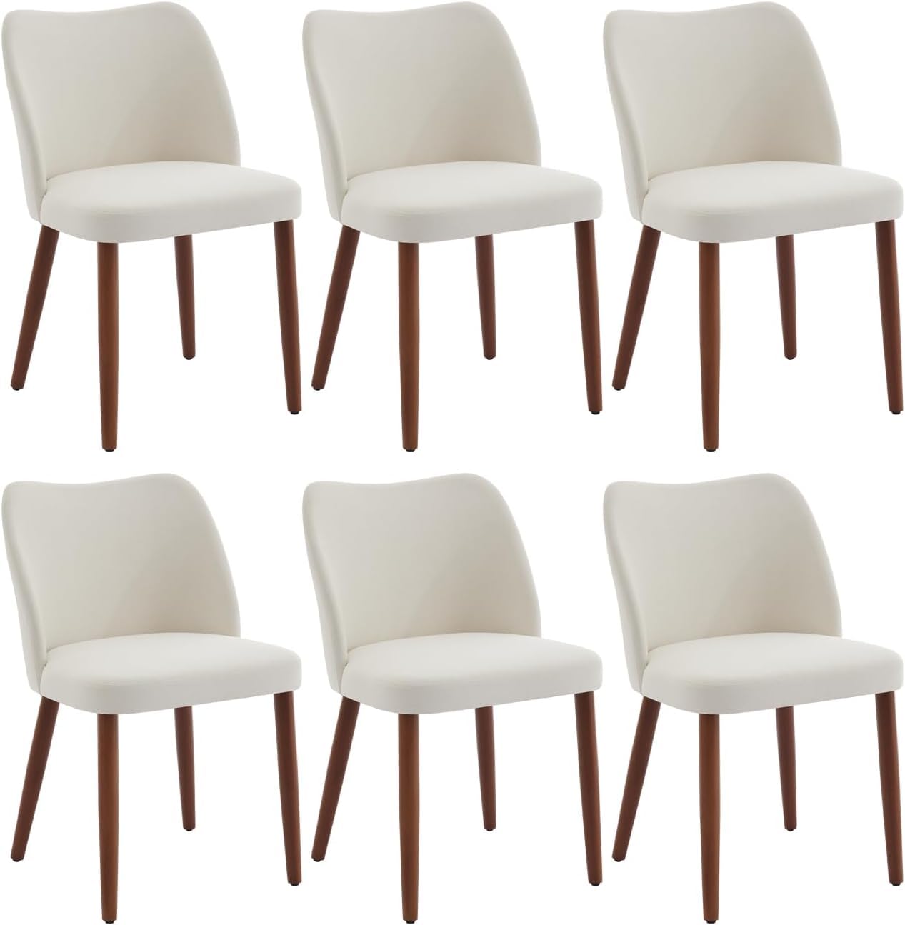 Ensemble de 2 chaises de salle à manger Garvee, en bois avec revêtement en lin et dossier à oreilles, pour la cuisine et la salle à manger, 42 x 47 x 78 cm, coloris naturel