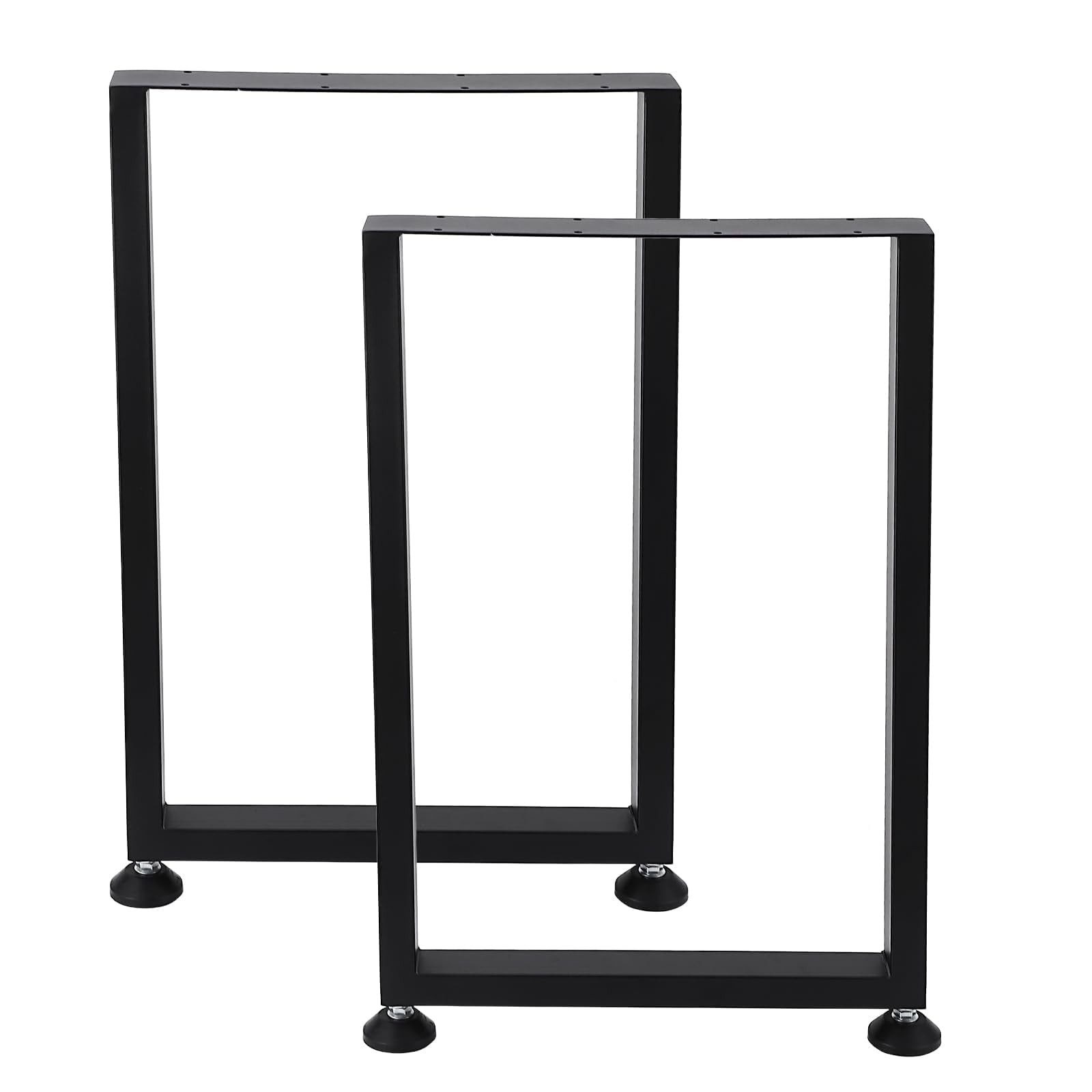 Pieds de table en métal Garvee 28 x 16 pouces, robustes et réglables, en fer forgé, style industriel rustique noir, pour tables de salle à manger et de jardin