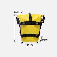 Sacoche moto Garvee avec barre de protection, étanche IPX6, 8 L, jaune, pour cadres de moto et utilisation tout-terrain