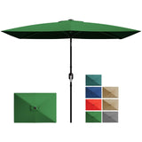 Garvee Parasol Rectangulaire de Jardin 3 x 2 m, Manivelle et Inclinaison, Toile Polyester Résistante, Structure Acier Renforcé, Ventilé - Vert foncé