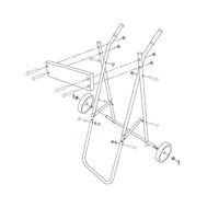 Chariot pour moteur hors-bord Garvee, capacité 85 kg, support pliable pour la réparation et le transport de bateaux, hauteur 99 cm, fer, noir