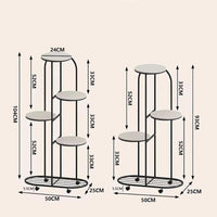 Garvee Support à plantes à plusieurs niveaux en fer, mobile, robuste, carré, pour salon et balcon, gain de place, noir