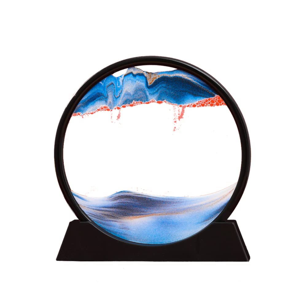 SABLIER ARTISTIQUE 3D GARVEE, Paysage Naturel, 18 cm, Bleu, Pour Salon et Bureau