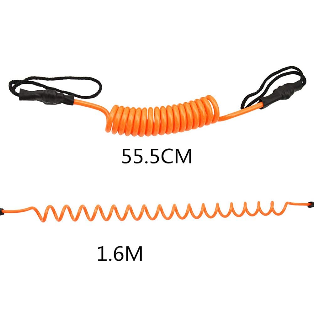 Laisse de sécurité Garvee pour SUP, surf et kayak - Élastique et antidérapante - Matériau TPU - Fermeture Velcro renforcée et double nœud - Bleu transparent - Sports nautiques