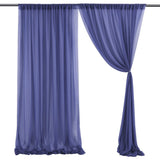 Garvee Rideaux De Fond En Chiffon Doux pour Photobooth et Fête - 2 Panneaux Amovibles - Bleu Marine - 1,52 × 2,13 m - Décoration Mariage et Anniversaire - Bleu marine