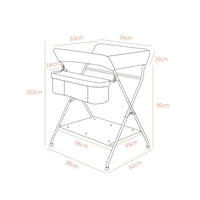 Table à langer pliante mobile Garvee avec panier de rangement pour nouveau-nés et jeunes enfants, 60 x 80 x 103 cm, PVC imperméable