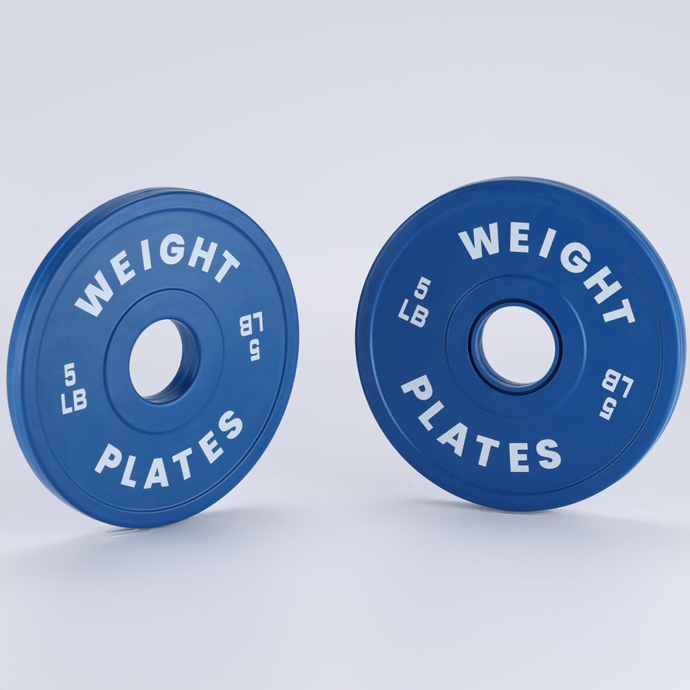 Ensemble de disques de poids fractionnés Garvee de 1,25 à 37,5 lb, revêtus de caoutchouc et en acier, pour la maison et la salle de sport, code couleur standard de 2 pouces