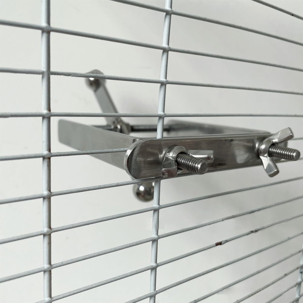 GARVEE Jouet à mâcher pour perroquets, perchoir suspendu en acier inoxydable, accessoire de cage interactif, tailles moyenne et grande.