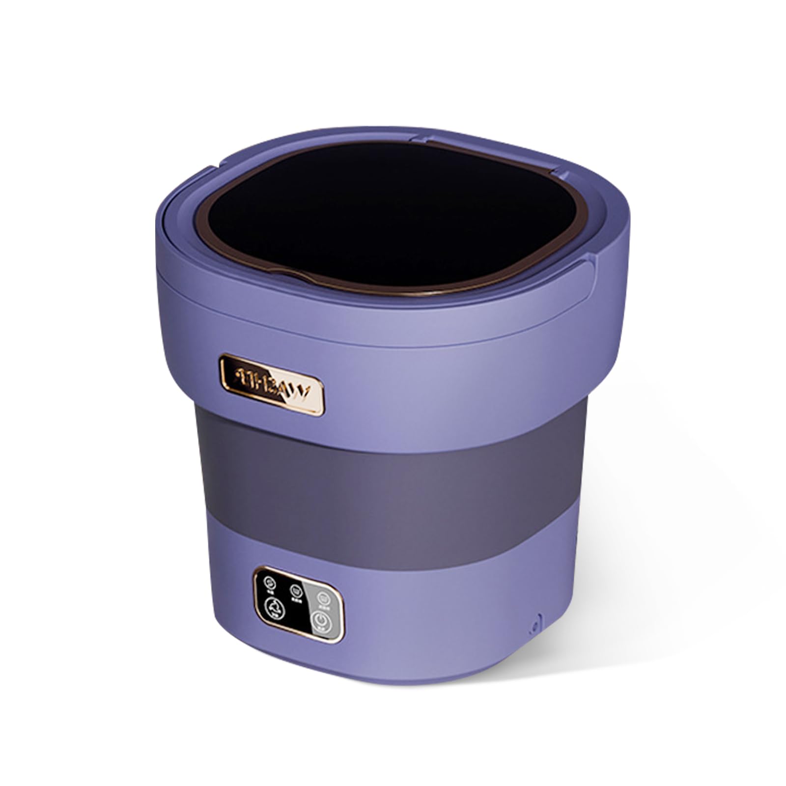 Machine à laver Garvee Mini, portable et pliable, 12 L, avec panier d'essorage, idéale pour la maison, les appartements et les hôtels. Blanche et compacte.