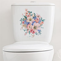 Autocollants décoratifs floraux pour abattant de toilettes Garvee, auto-adhésifs, amovibles, en PVC, imperméables, pour la décoration de salle de bain, style 2