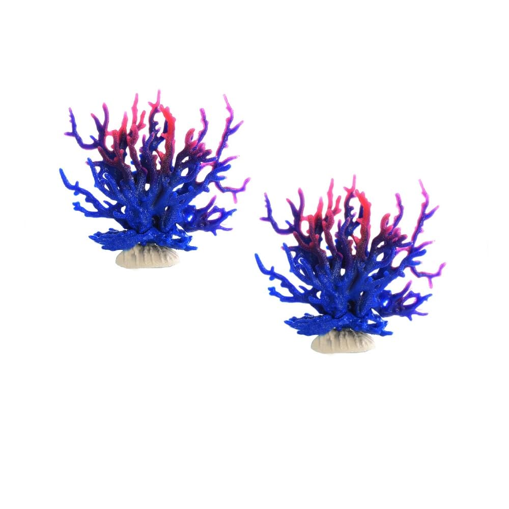 Branches de corail Garvee, ornements en imitation corail pour aquariums et bassins, bleu et violet