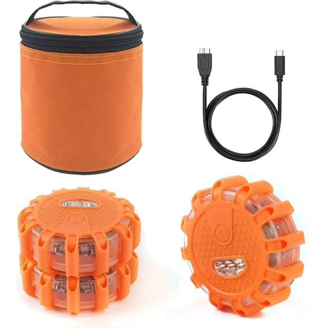 Feux de signalisation routière à LED Garvee, 9 modes, rechargeables par USB, magnétiques et étanches, pour les urgences en voiture et en bateau, ABS+PC, avec crochet