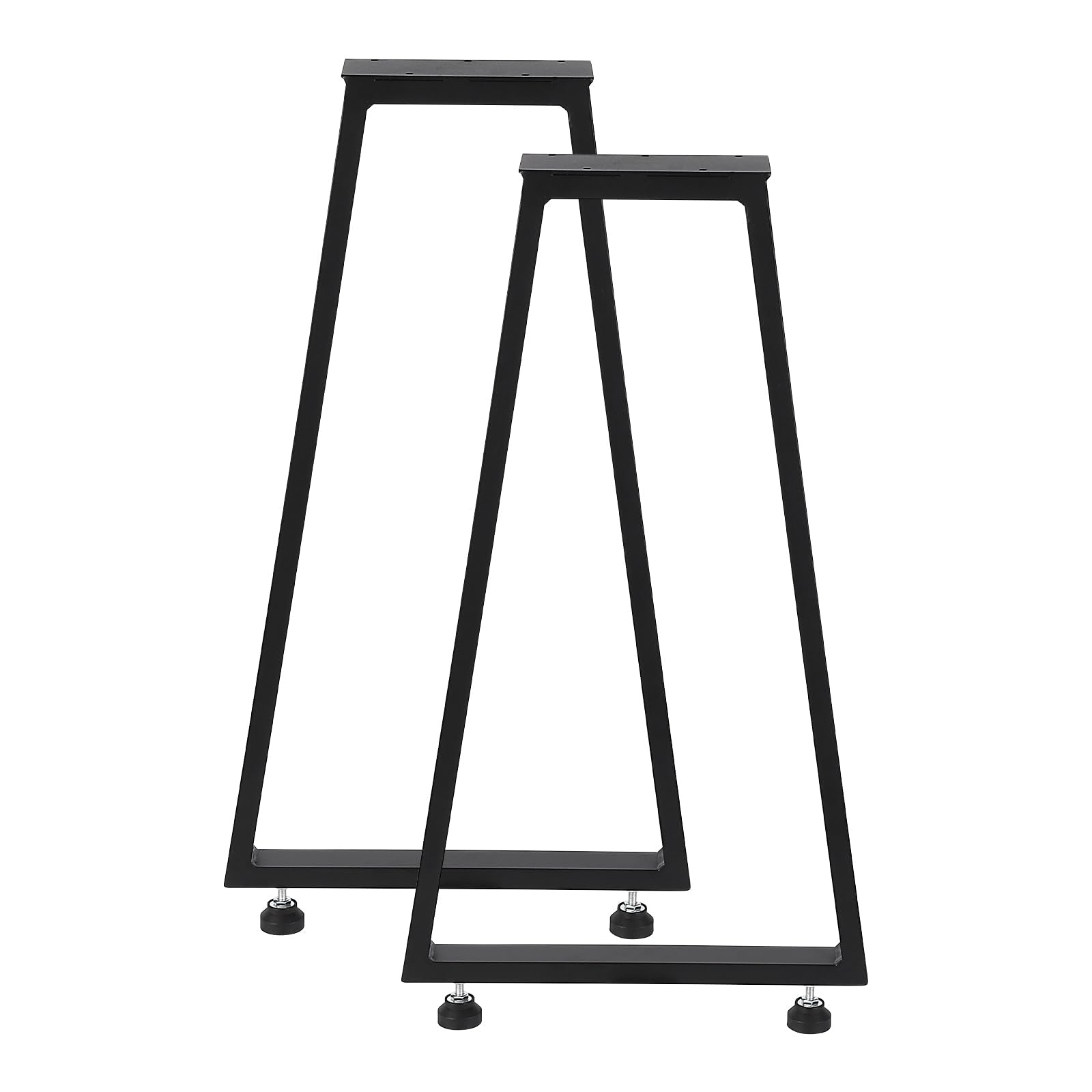 Pieds de table en métal Garvee 28" x 16" robustes, style industriel rustique, réglables, noirs, pour tables de salle à manger et de jardin