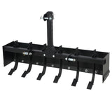 Garvee Box Scraper 139,7cm CAT-1 avec 6 Lames réglables Acier Robuste Revêtement Anti-Rouille Attelage Rapide pour Nivelage et Aménagement - noir