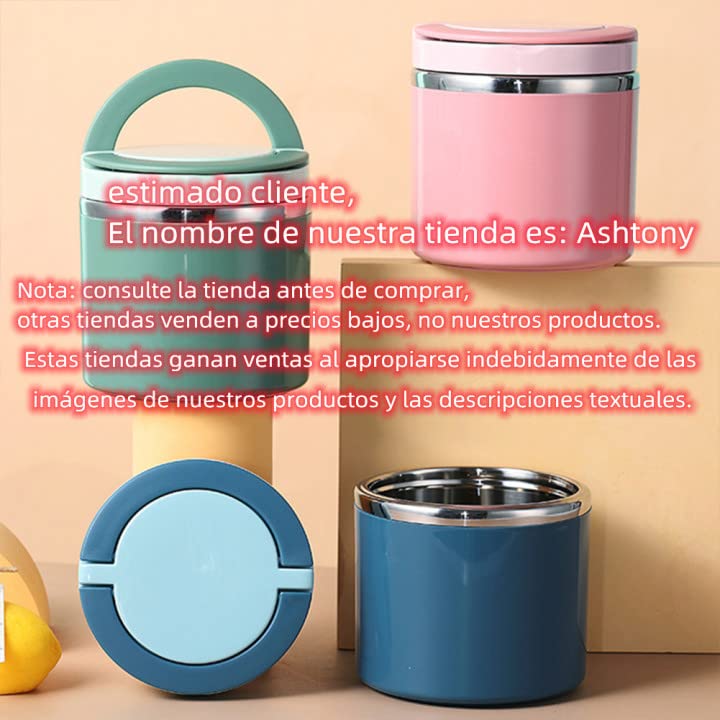 Boîte à lunch isotherme Garvee 630 ml en acier inoxydable avec poignée, double paroi étanche, sans BPA, verte, idéale pour le travail et les voyages.