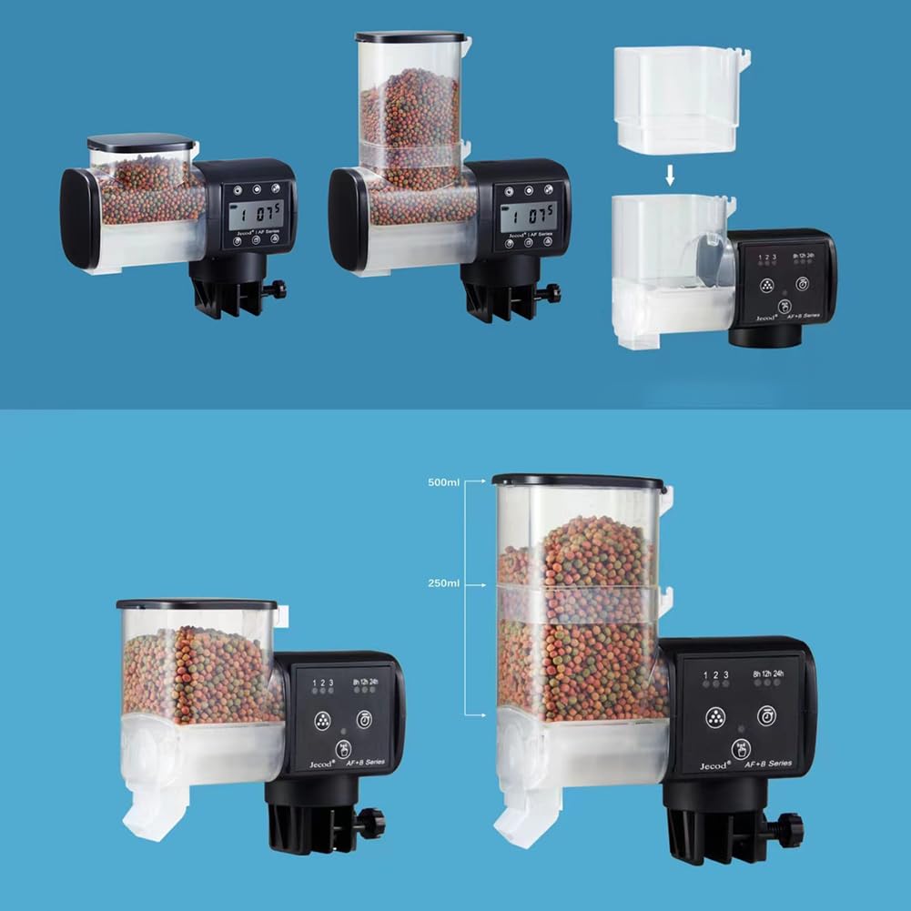 Distributeur automatique de nourriture GARVEE pour poissons rouges, minuterie et contrôle des portions, étanche, accessoire pour aquarium, aquariums d'eau douce, plastique