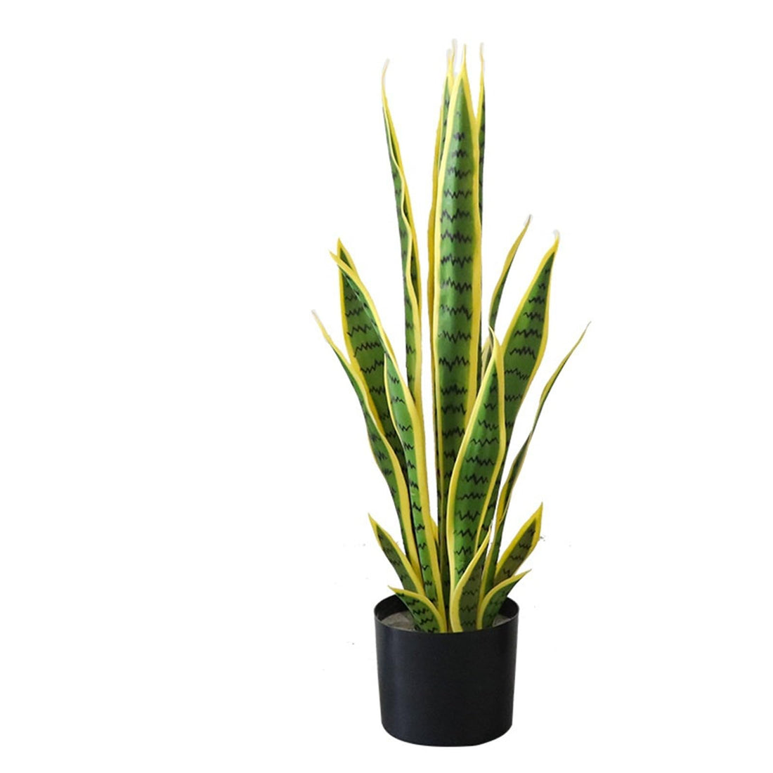 Plante serpent artificielle Garvee 70 cm (27,55 po) réaliste Sansevieria en pot de plastique, décoration intérieure pour bureau ou maison, verte