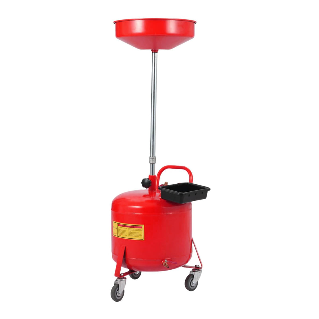 Réservoir de vidange d'huile portable Garvee de 8 gallons avec entonnoir réglable et roues pour atelier, acier, noir