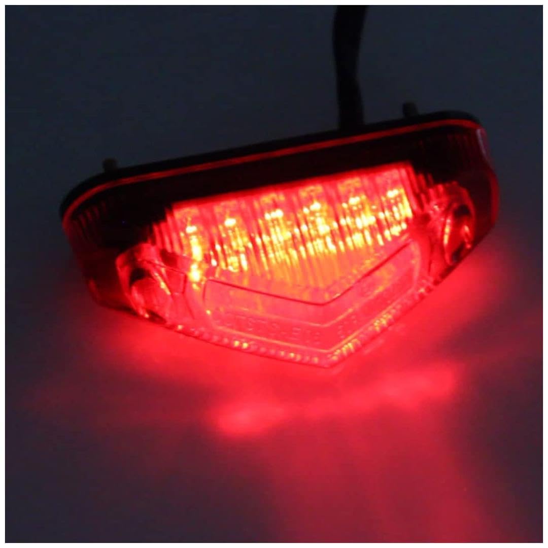 Feu arrière universel à LED Garvee pour moto - Feu de freinage, feu stop et clignotant - LED à économie d'énergie - Gris robuste - Installation flexible - Pour motos de route et tout-terrain