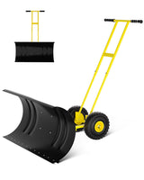 Garvee Pousse-Neige 36" Large Avec Roues, Lame Acier Robuste, Angle Ajustable 7 Positions, Poignée Ergonomique Inclinable 60°, Protection Sol, Nettoyage Efficace Allée - 