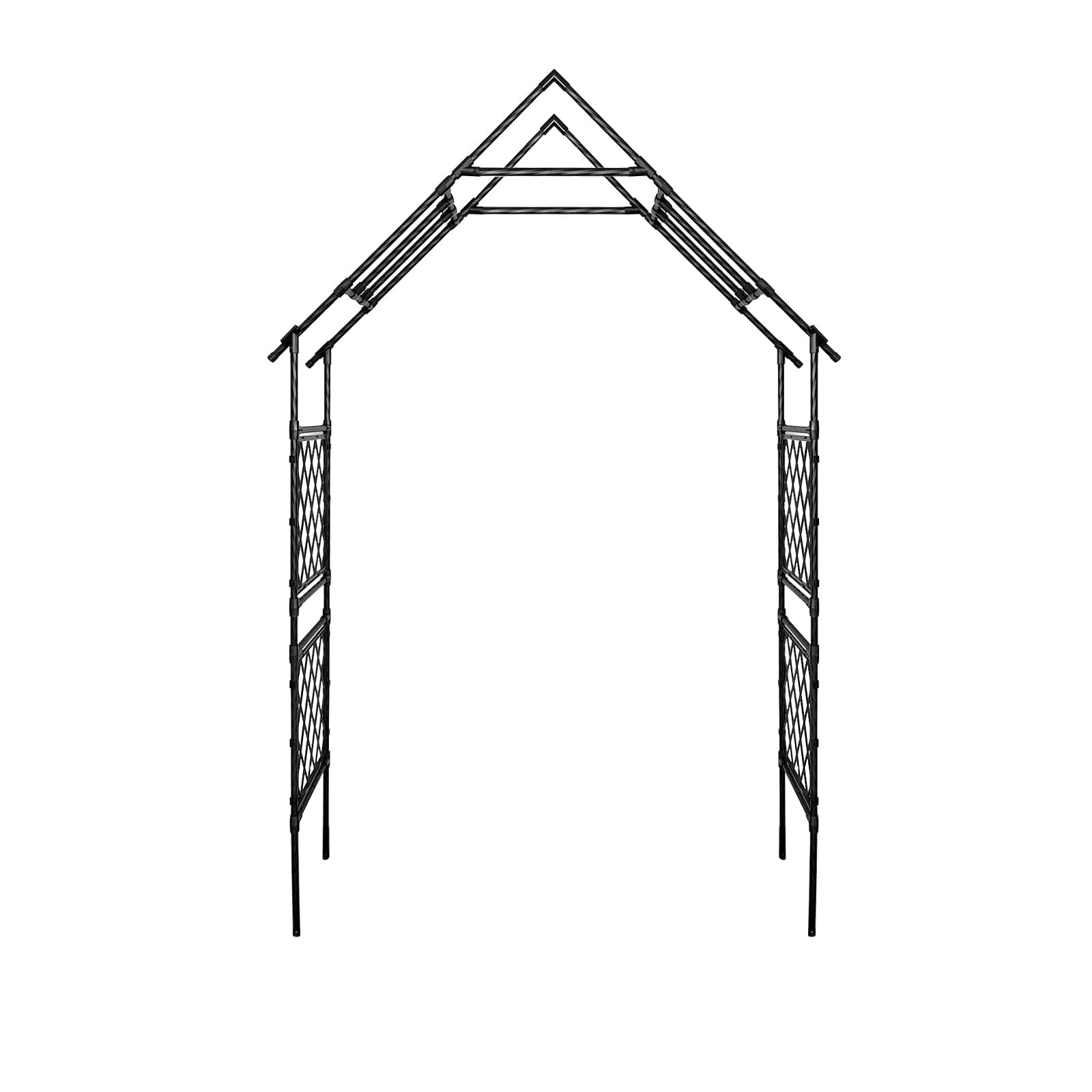 Arche de jardin en métal Garvee, treillis 2,40 m x 1,20 m, structure en fer robuste et résistante aux intempéries, style vintage, pour jardin, mariage et terrasse