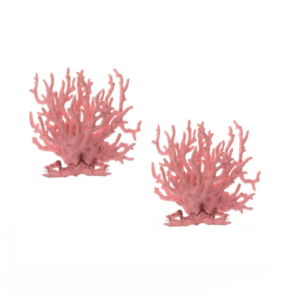 Branches de corail Garvee, ornements en imitation corail pour aquariums et bassins, rose