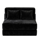 Garvee canapé-lit 2-en-1 pliable tissu côtelé mousse haute densité pour salon et chambre gain de place portable, noir - noir