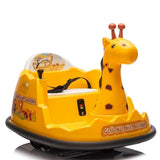 Garvee Voiture Auto-Tamponneuse Électrique pour Enfants 6 V, Design Girafe, Jaune, Éclairage LED et Musique, pour Enfants de 2 à 5 Ans - Jaune