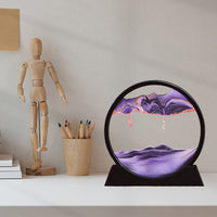SABLIER MOBILE GARVEE 3D Paysage Naturel Art 7 pouces Support en Verre Violet Décoration Salon et Bureau