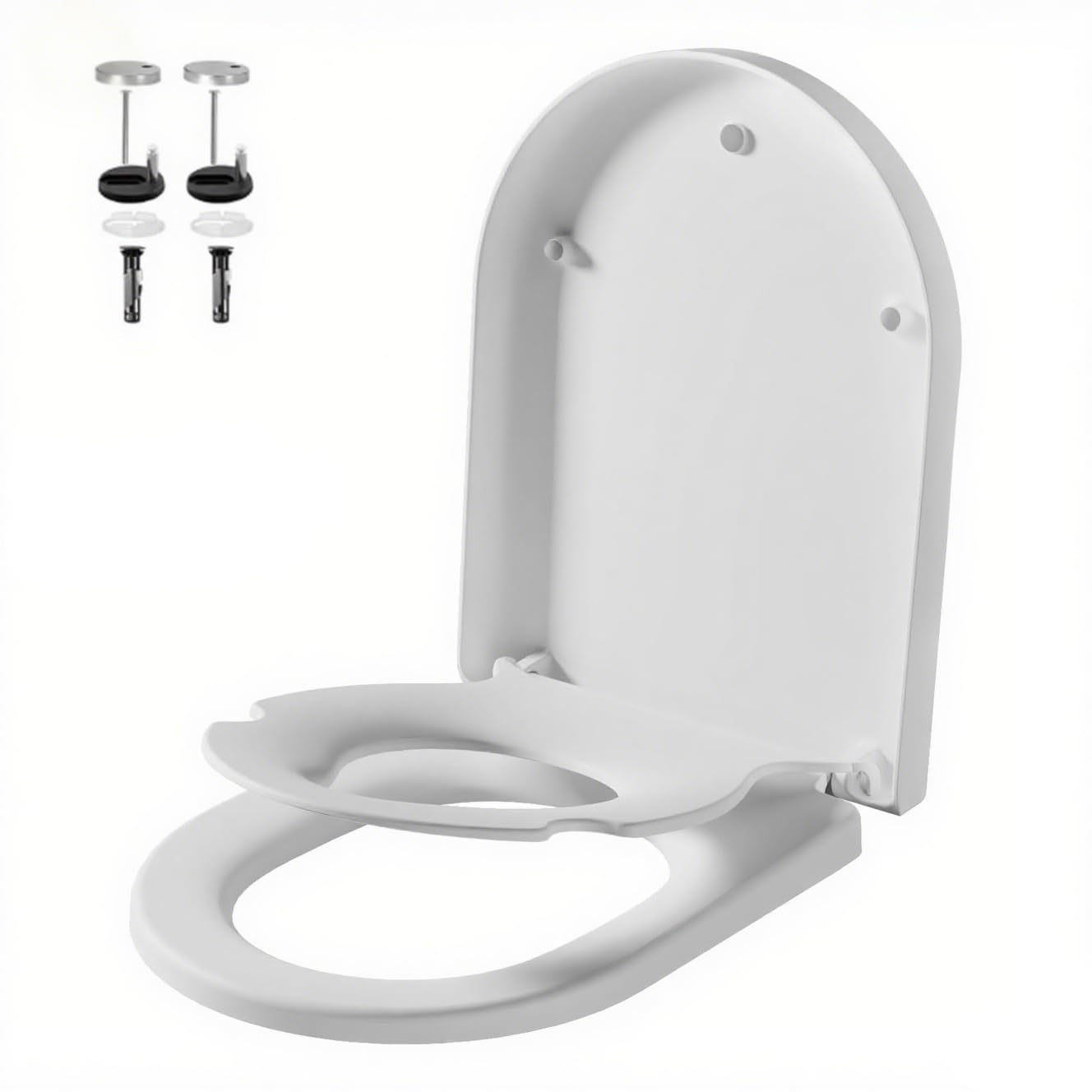 Garvee Abattant WC type D avec siège enfant magnétique amovible, fermeture douce, urée thermodurcissable antibactérienne, blanc