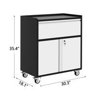 Armoire à outils roulante Garvee pour garage, en métal robuste, avec étagère réglable, verrouillable et 4 roues. Idéale pour l'atelier et le bureau.