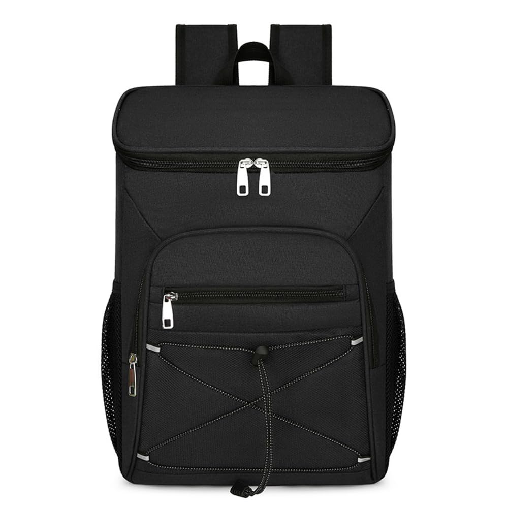 Sac à dos isotherme Garvee 25L étanche, léger, avec doublure réfléchissante en aluminium, idéal pour les pique-niques et la randonnée (32 x 15 x 44 cm, noir).