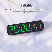 Garvee Réveil numérique 16, 5 cm LED avec affichage de la température, luminosité réglable, fonctionne sur piles, horloge de chevet