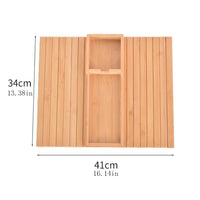 Plateau d'accoudoir de canapé Garvee, en bois, avec porte-gobelet amovible pour salon, pliable 3 en 1 en bambou naturel