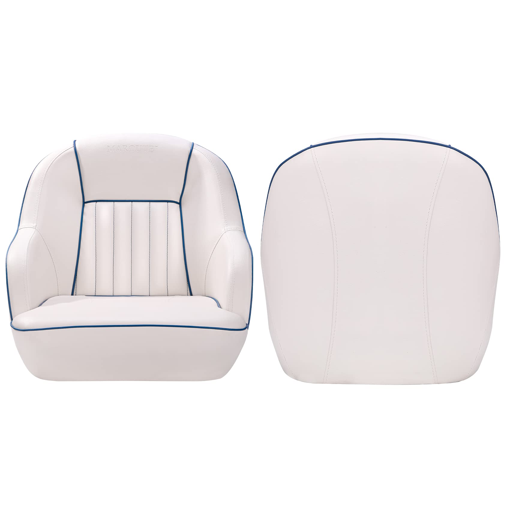 Siège de capitaine ergonomique et confortable pour bateau ponton Garvee, en mousse à compression et vinyle, fixation standard, idéal pour la pêche et les loisirs. Dimensions : 49,5 cm (H) x 55,9 cm (L) x 54,6 cm (P).