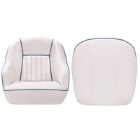 Siège de capitaine ergonomique et confortable pour bateau ponton Garvee, en mousse à compression et vinyle, fixation standard, idéal pour la pêche et les loisirs. Dimensions : 49,5 cm (H) x 55,9 cm (L) x 54,6 cm (P).