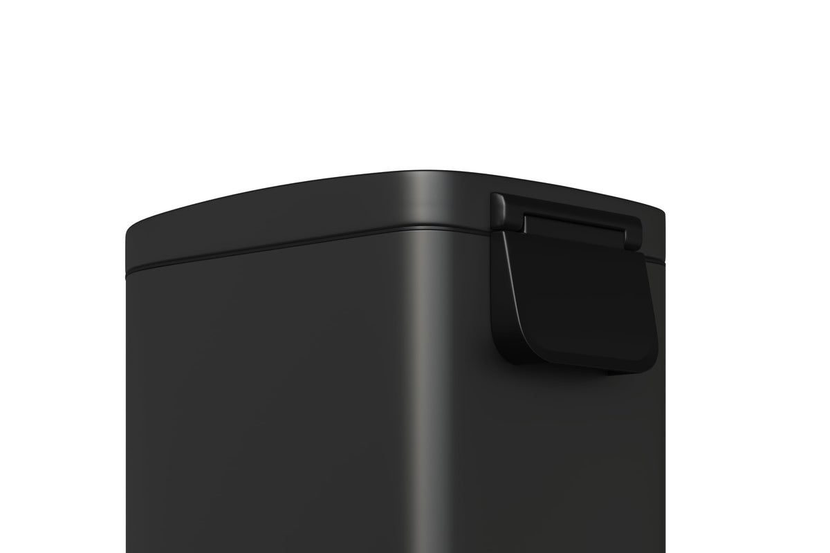 Ensemble de poubelles métalliques Garvee 13 gal et 2,6 gal, antirouille, à pédale, pour cuisine et salle de bain, noires, compactes