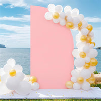 Arche de mariage Garvee - Housse extensible en spandex de 1,5 m (5 pi) en forme de croissant, élastique et réutilisable, blanche, idéale pour la décoration de mariages, d'anniversaires et de fêtes.