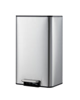 Garvee poubelle de bureau compacte 18 L acier inoxydable avec couvercle à fermeture douce et pédale pour cuisine et garage argent - Argent