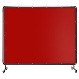 Écran de soudage Garvee 2,4 x 1,8 m en vinyle avec cadre, PVC ignifugé, transparent, pour ateliers, mobile, roues verrouillables - Transparent