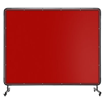 Écran de soudage Garvee 2,4 x 1,8 m en vinyle avec cadre, PVC ignifugé, transparent, pour ateliers, mobile, roues verrouillables