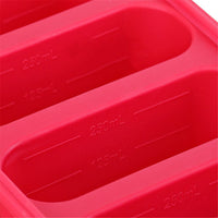 Plateau de congélation Garvee en silicone à 4 compartiments pour soupes, bouillons et sauces, 4 cubes avec couvercles, rouge