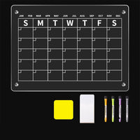 Calendrier magnétique Garvee en acrylique transparent pour réfrigérateur, réutilisable, pour bureau, maison et école, lot B