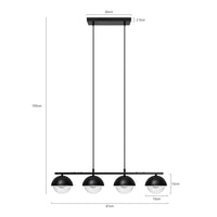 Suspension Garvee moderne à 4 lumières pour table à manger, en métal noir, hauteur réglable, style industriel rétro, pour salles à manger et cafés