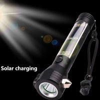 Lampe torche LED Garvee 10 en 1 pour voiture avec USB, solaire, 7 modes, multifonctionnelle pour les urgences et les activités de plein air, noire