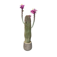 Cactus artificiel Garvee de 109 cm (43 pouces), réaliste et facile d'entretien, en polyéthylène, pot blanc, pour la maison et le bureau.