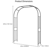 Garvee Arche de jardin en acier noir robuste, treillis pour plantes grimpantes, mariage, fête, décoration extérieure, pelouse, terrasse et allée