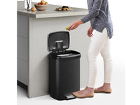 Poubelle Garvee 13 gallons en plastique avec couvercle, antirouille, fermeture amortie, ABS, pour la cuisine et le bureau, grand format, blanche