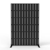 Garvee Écran d'Intimité Métallique Extérieur Acier Galvanisé 3 Panneaux pour Jardin et Balcon 183x119cm - noir - Ha22